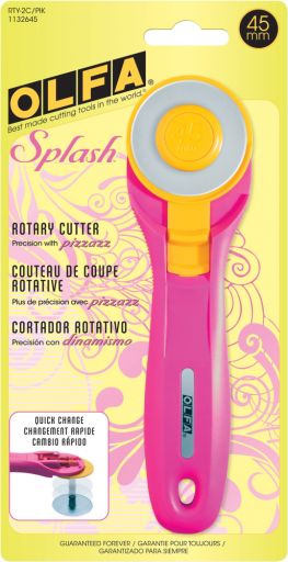 OLFA Splash Rotary Cutter / 45mm / Fairy Floss Pink