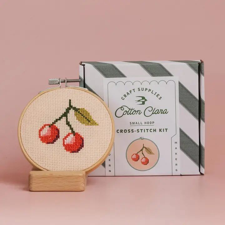 Cotton Clara Cross Stitch Kit / Cherry