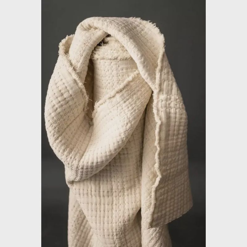 Merchant &amp; Mills - Soft Stitch Ecru Jacquard Cotton - Per 25cm