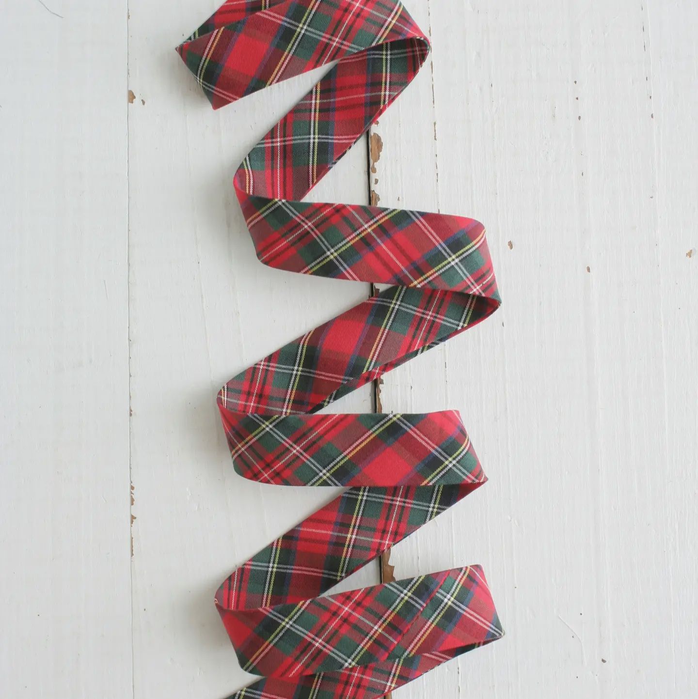 1/2" Double Fold Bias Binding / Red Plaid Cotton / Per Metre