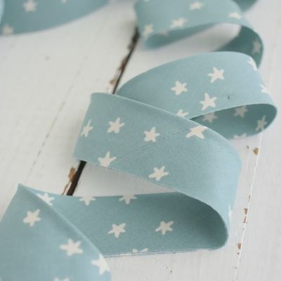 2.5" Bias Quilt Binding / Ruby Star Starry Blue / Per Metre