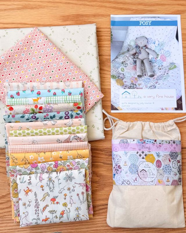 Judy Newman Posy Quilt Fabric Kit + Pattern + Templates