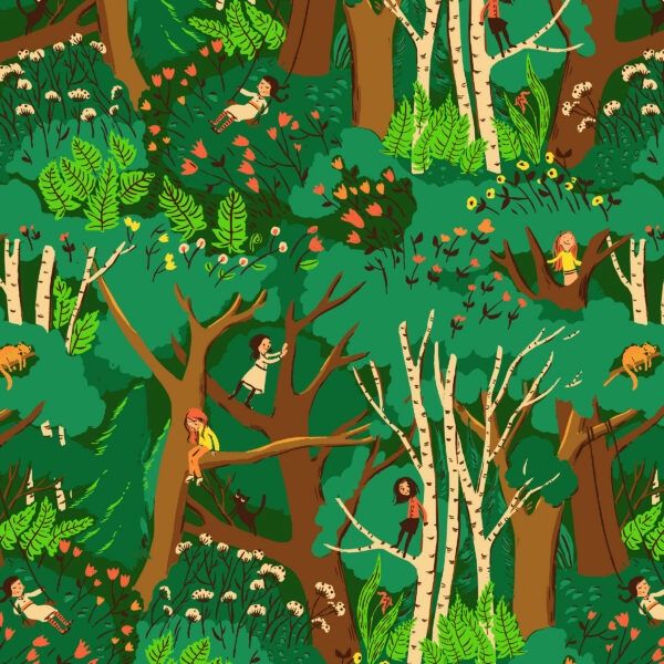 Heather Ross Favourites / Climbing Trees - Jade / per 25cm