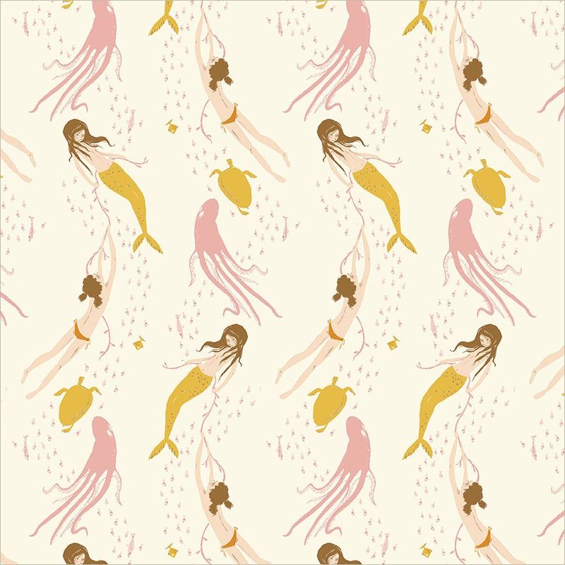 Heather Ross Favourites / Underwater Sisters - Blush Pink / per 25cm