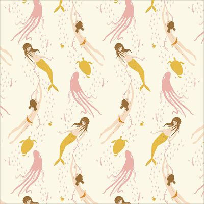 Heather Ross Favourites / Underwater Sisters - Blush Pink