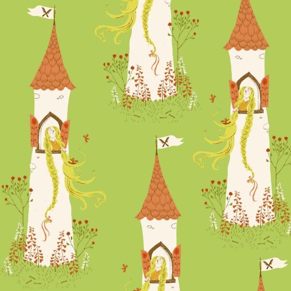 Heather Ross Favourites / Rapunzel - Green / per 25cm