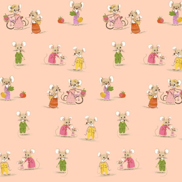 Heather Ross Favourites / Country Mouse City Mouse - Blush / per 25cm