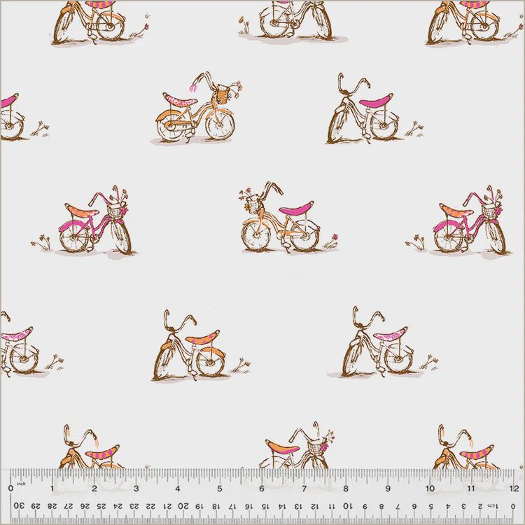Heather Ross Favourites / Dream Bike - White / per 25cm