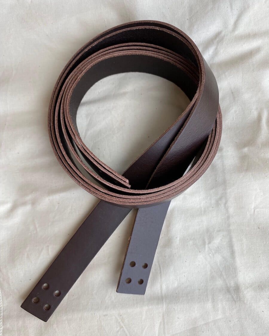 Leather Strap for French Market Bag/ Dark Brown / Petite Knit