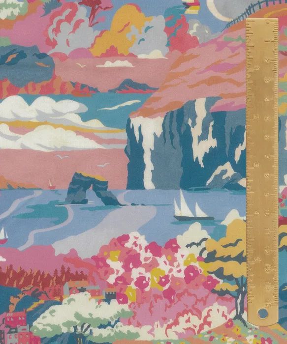 Liberty Tana Lawn Library Edit / Coastal Landscape A / 25cm