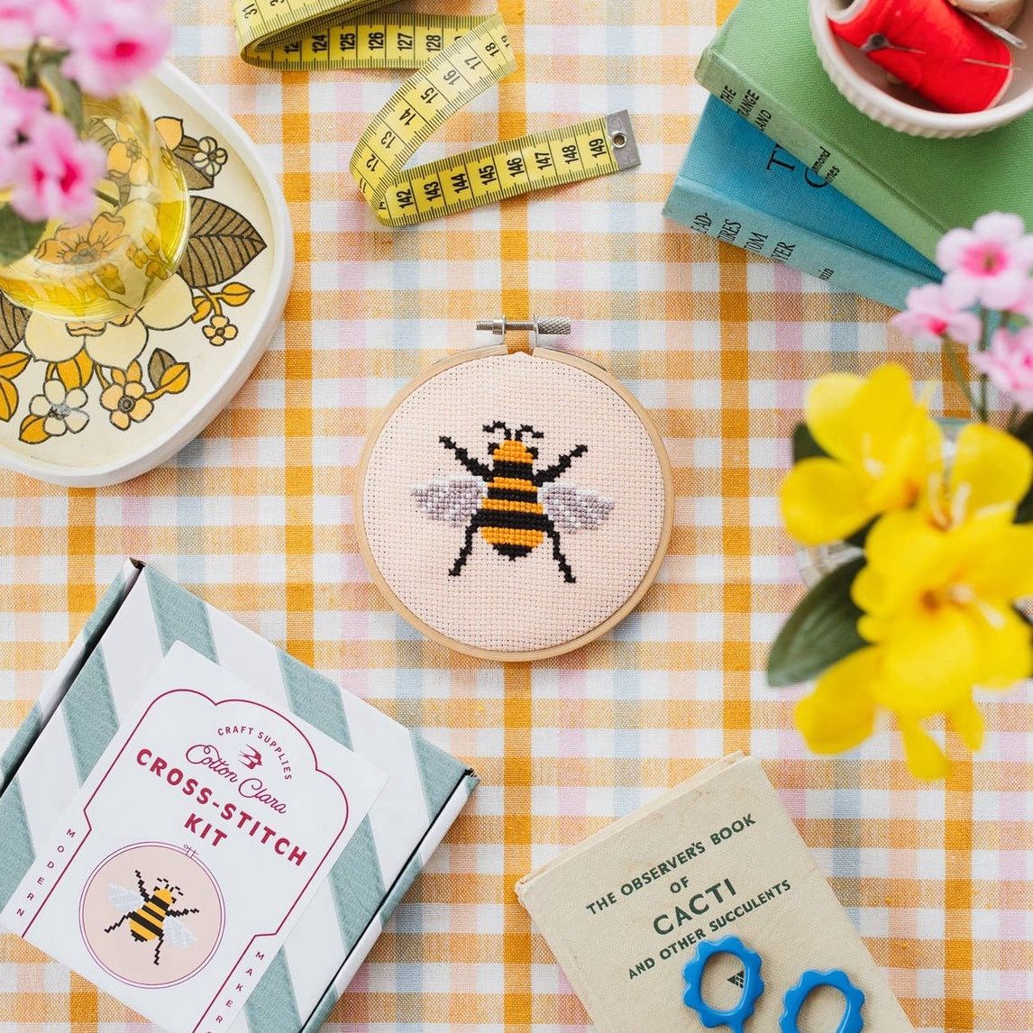 Cotton Clara Cross Stitch Kit / Bumble Bee