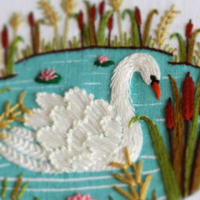 Kiriki Press Embroidery Stitch Sampler / Swan