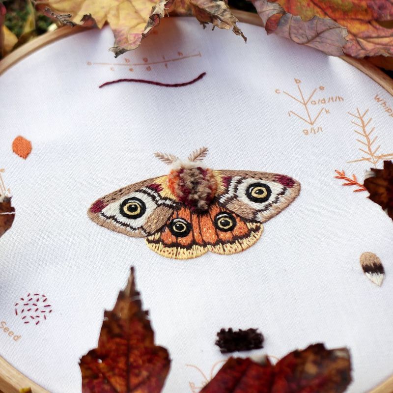 Kiriki Press Embroidery Stitch Sampler / Moth