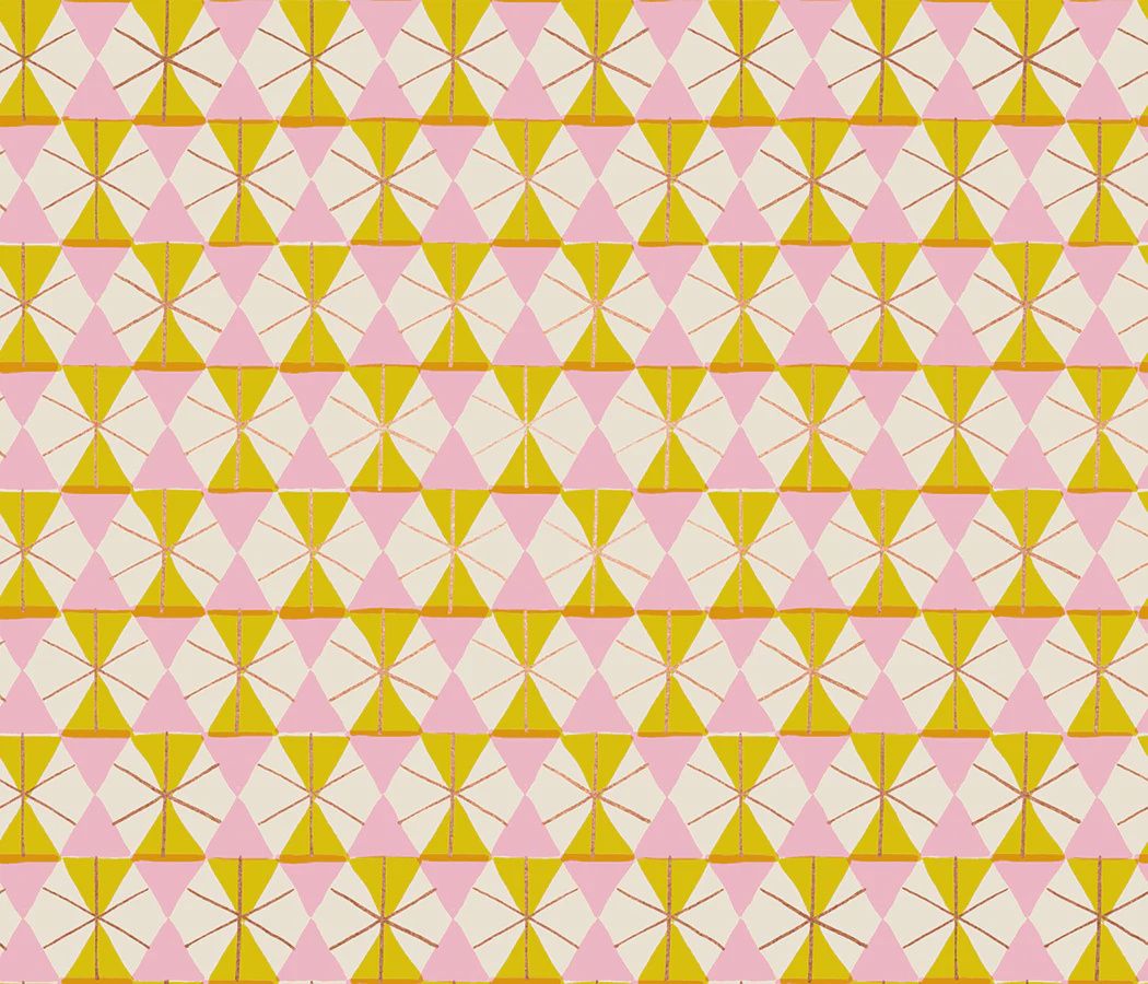Ruby Star Merry Happy / Geometric Metallic - Golden Hour / Per 25cm