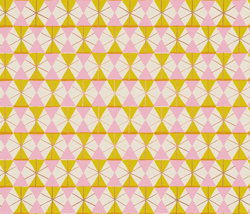 Ruby Star Merry Happy / Geometric Metallic - Golden Hour / Per 25cm