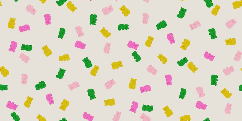 Ruby Star Merry Happy / Gummies - Natural / Per 25cm