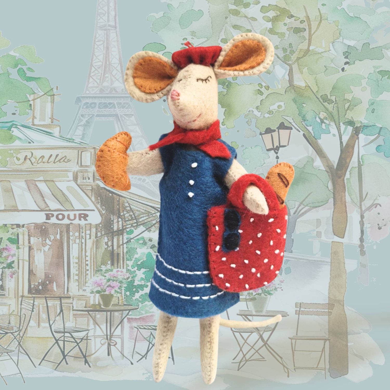 Felt Craft Mini Kit / Little Mouse in Paris