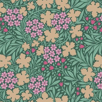 Tilda Hibernation Collection / Autumn Bloom - Sage / Per 25cm