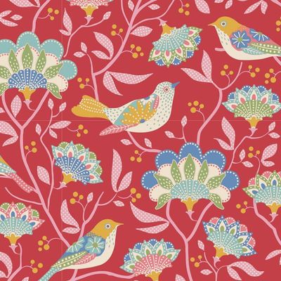 Tilda Jubilee Collection / Bird Tree - Red / Per 25cm