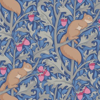 Tilda Hibernation Collection / Squirrel Dream - Blue / Per 25cm