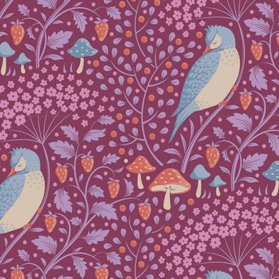 Tilda Hibernation Collection / Sleepy Bird - Mulberry / Per 25cm