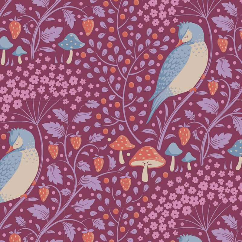 Tilda Hibernation Collection / Sleepy Bird - Mulberry / Per 25cm