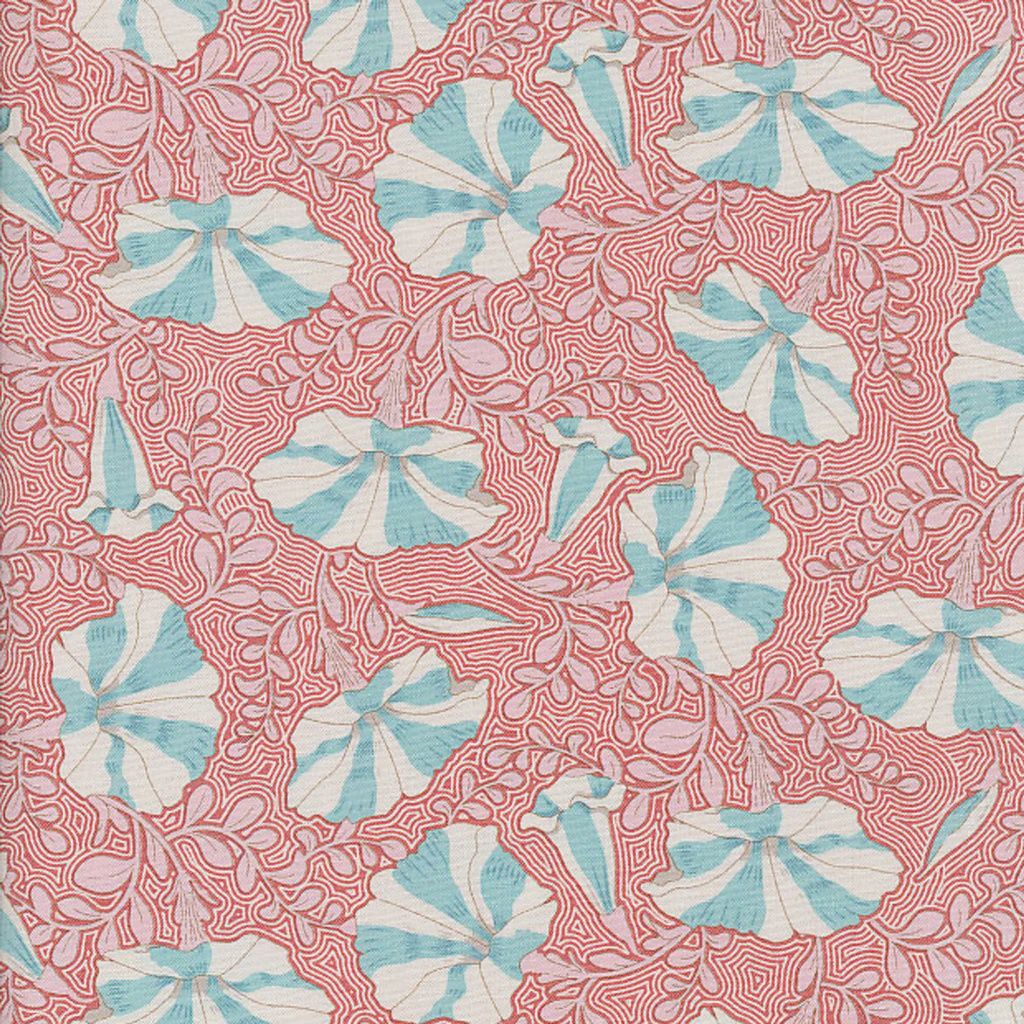 Tilda Garden Life Collection / Striped Petunia - Coral / Per 25cm