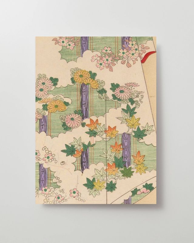 Kiku Print Greeting Card / Floral Kimono