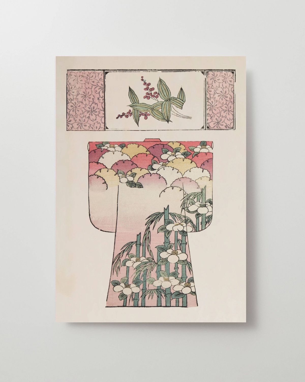 Kiku Print Greeting Card / Flowering Kimono