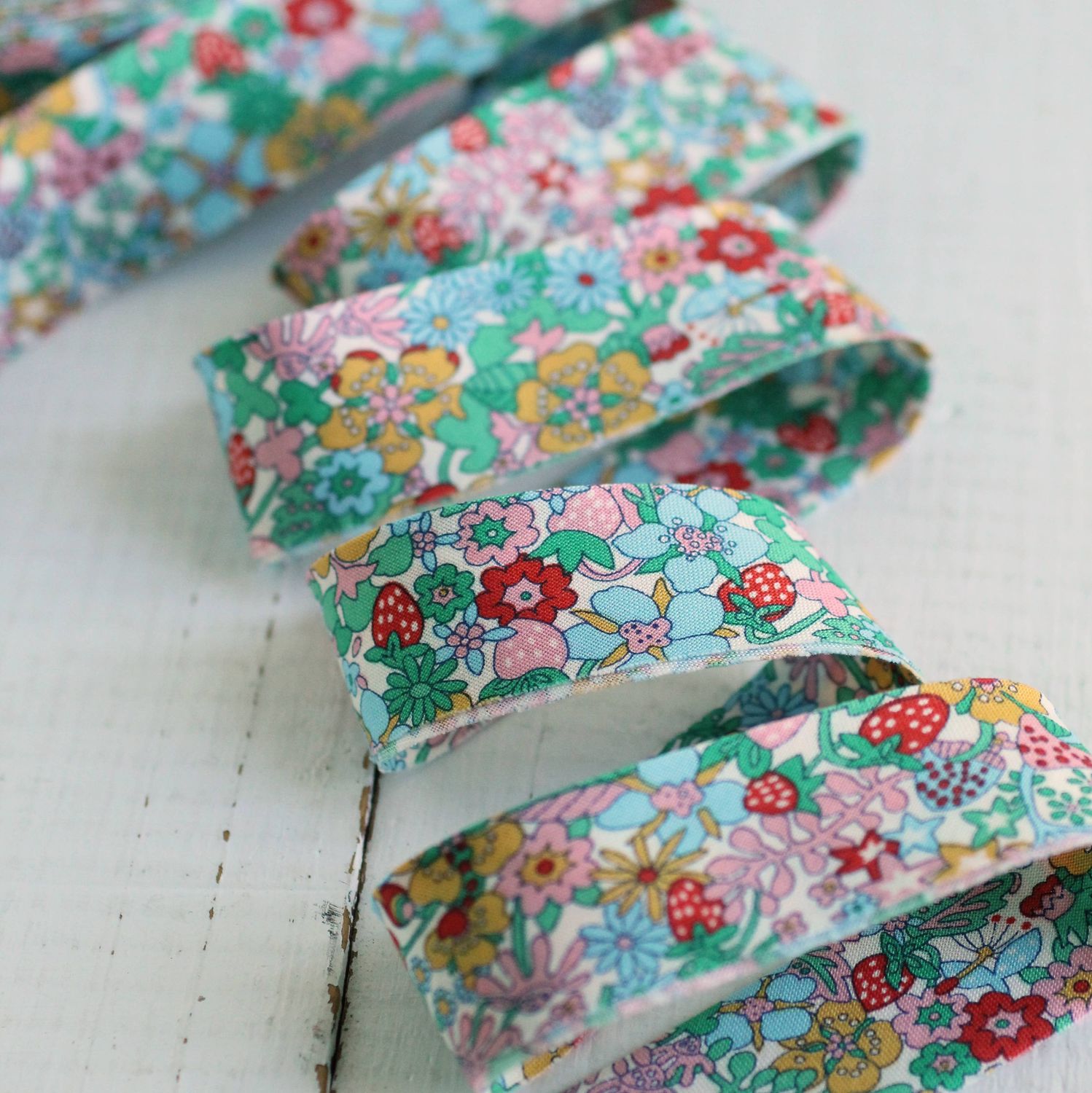 2.5" Bias Quilt Binding / Liberty Forest B / Per Metre