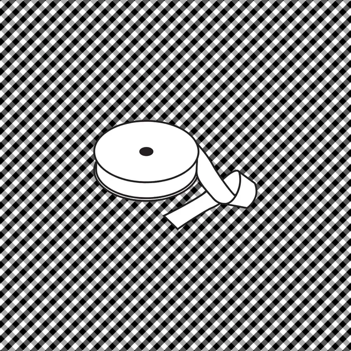 Bias Binding 25mm / Black Check / Per metre