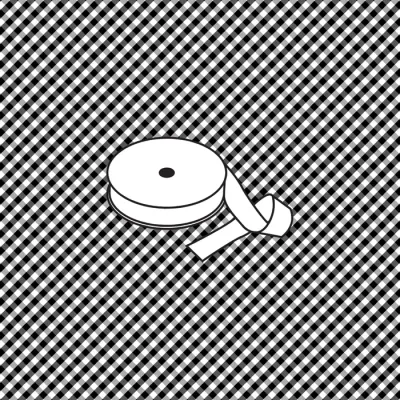 Bias Binding 25mm / Black Check / Per metre