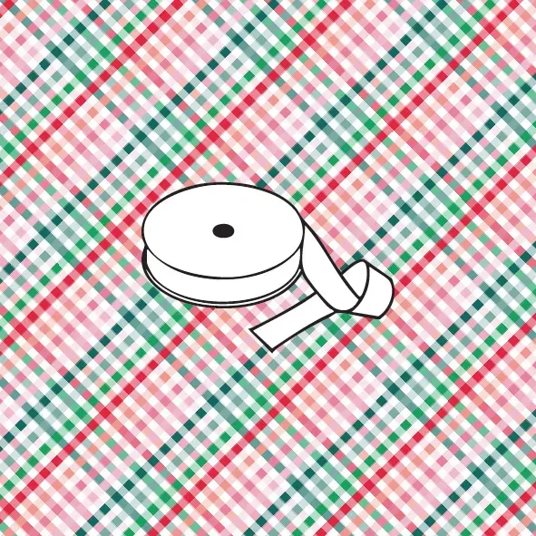 Bias Binding 25mm / Candy Cane on White / Per metre