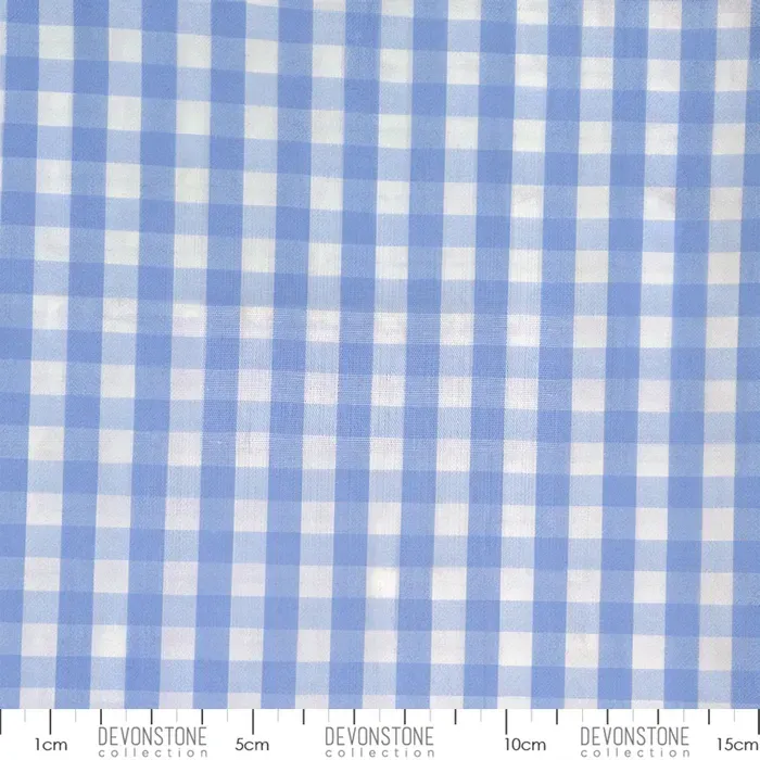 Cotton Gingham / Cornflower Blue / Per 25cm