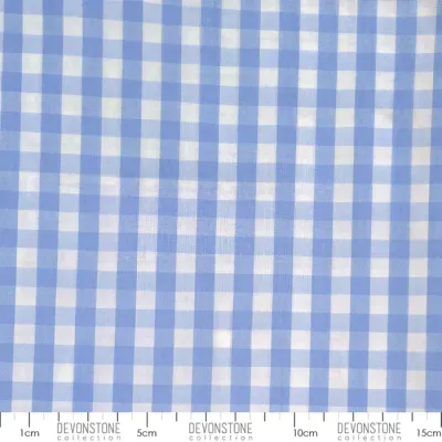 Cotton Gingham / Cornflower Blue / Per 25cm