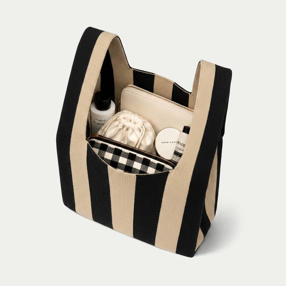 TOKEII Knitted Bag / Black Stripe