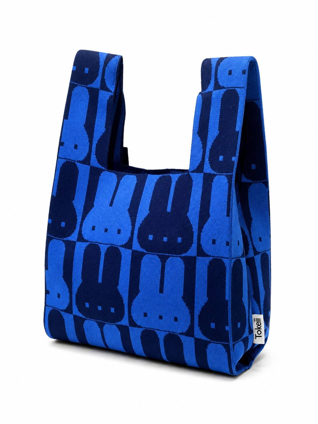 TOKEII Knitted Bag / Cobalt Bunny Jacquard