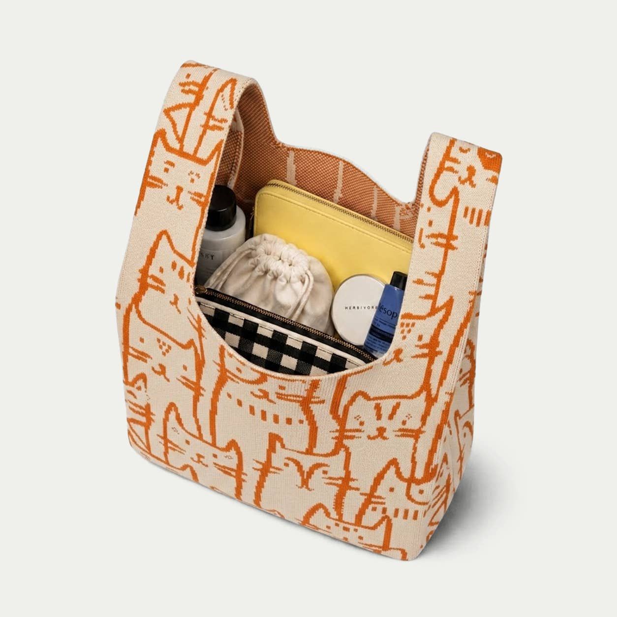 TOKEII Knitted Bag / Cats On A Soft Morning
