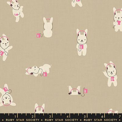 Ruby Star LoFi Linen / Rabbeats - Tan / per 25cm