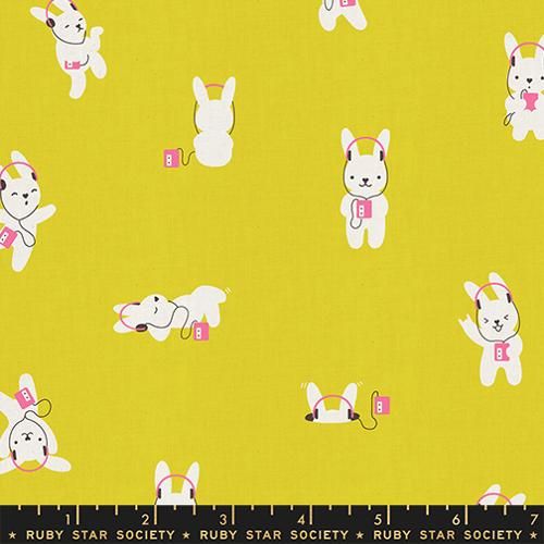 Ruby Star LoFi Linen / Rabbeats - Yellow / Per 25cm