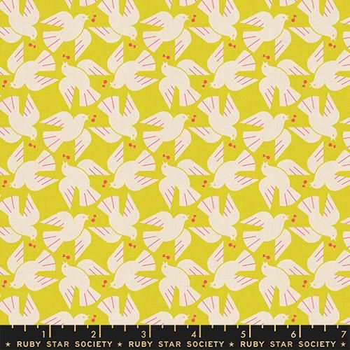 Ruby Star LoFi Linen / Flock Yeah - Yellow / Per 25cm