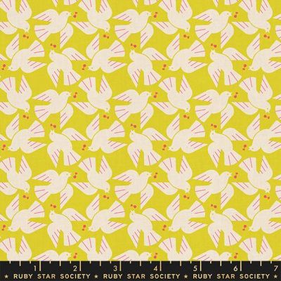 Ruby Star LoFi Linen / Flock Yeah - Yellow / Per 25cm