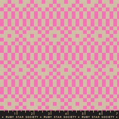 Ruby Star LoFi Linen / Bitmapped - Pink / Per 25cm
