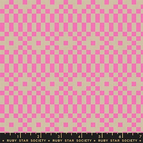 Ruby Star LoFi Linen / Bitmapped - Pink / Per 25cm