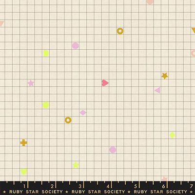Ruby Star LoFi Linen / Power Grid - Natural / Per 25cm