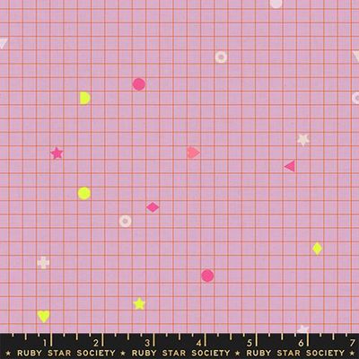 Ruby Star LoFi Linen / Power Grid - Lavender / Per 25cm