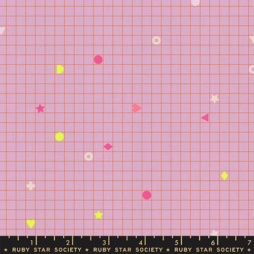 Ruby Star LoFi Linen / Power Grid - Lavender / Per 25cm