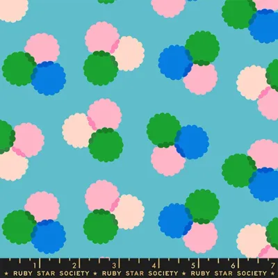 Ruby Star Sparklemart / Puffs - Turquoise / Per 25cm
