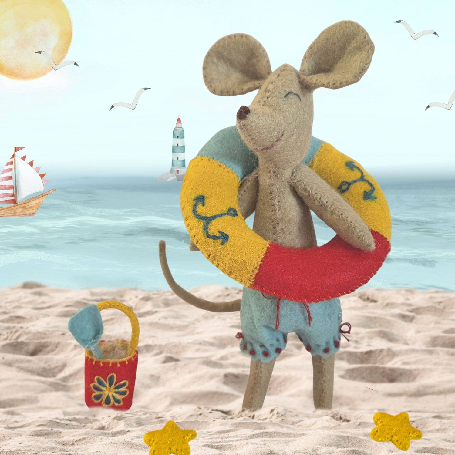 Felt Craft Mini Kit / Little Mouse at the Seaside