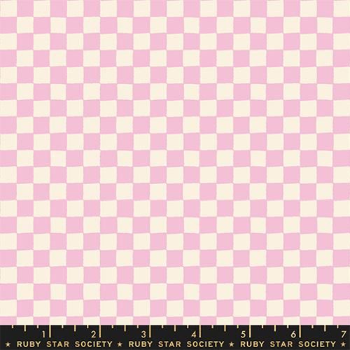 Ruby Star 1-800-Calico / Block Print Check - Peony / 25cm